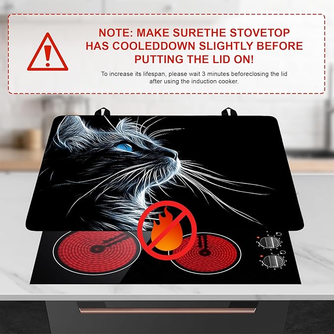 Stove Top Cover for Home Decoration Kitchen Pad Washable Cooktop Covers Countertop Stove Protector Mat for Home Kitchen Cooktops (cat, 28"x20")