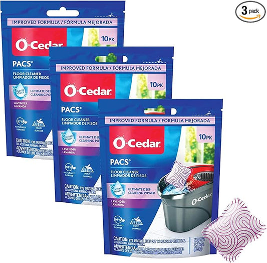 O-Cedar Floor Cleaning 30ct Pacs Lavender Scent 10ct (3-Packs)