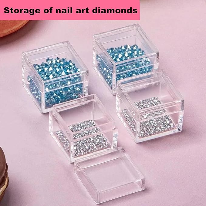KissYou Small Clear Box Acrylic Candy Boxes with Lids Plastic Square Cube Jewelry Storage Contanier Easter Decorative Boxes