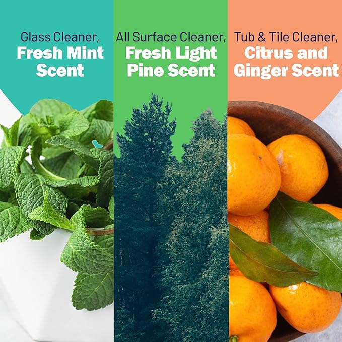 Goodbye Naturally Glass Cleaner, All Surface Cleaner, and Tub and Tile Bathroom Cleaner, Safe and Effective All Natural Cleaning Products, 14 oz Continuous Spray Cans, 3 Pack