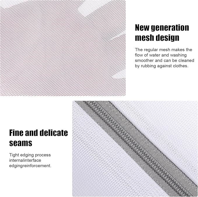 Laundry Bags Mesh Wash Bags, Lingerie Bag for Washing Delicates, White Net, 2XXL
