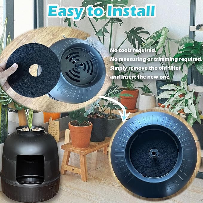 Cat Litter Box Replacement Filters for Hidden Litter Box Cat, Activated Charcoal Filters Replacement to Absorb Odors and Litter Box Deodorizer for Hidden Enclosure Litter (12 Pack)
