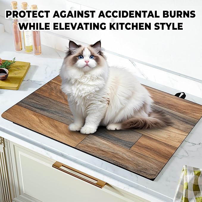 Stove Top Cover for Home Decoration Kitchen Pad Washable Cooktop Covers Countertop Stove Protector Mat for Home Kitchen Cooktops (brown, 28"x20")