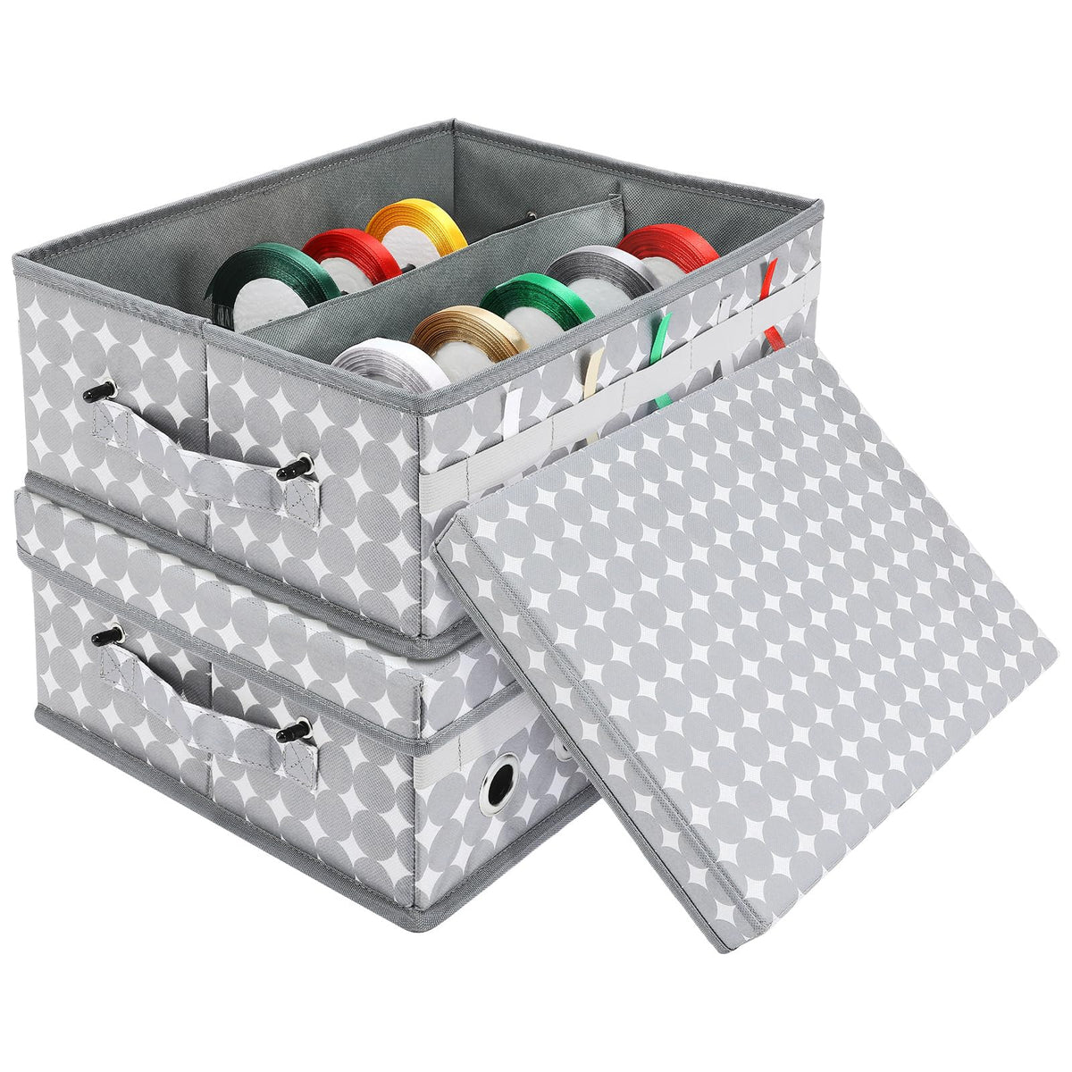 Cinnvoice 2 Pack Christmas Gift-Wrapping Ribbon Container - Image 1