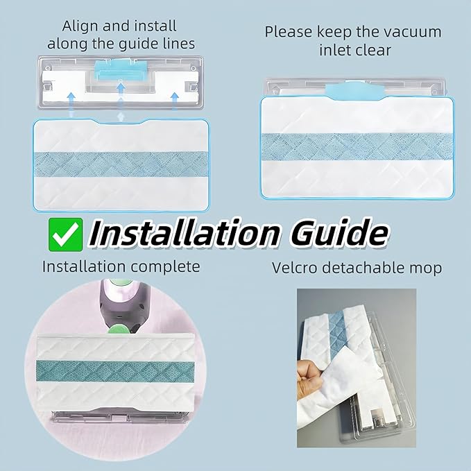 30Pcs Replacement of Split Type Mop Pad Compatible for Shark VACMOP Disposable Hard Floor Vacuum and Mop Pad Refills for Shark Vacmop Pro VM252 VM251 VM250 VM200 VC205 QM250 VM190 VM200P12 VMP30