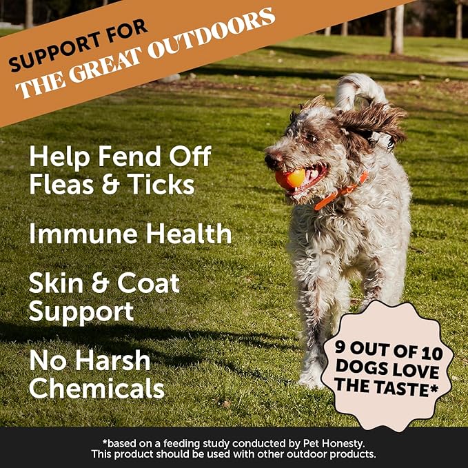Flea and Tick Prevention for Dogs Supplement - Natural Flea and Tick Chews for Dogs, Oral Pills with No Harsh Chemicals, Natural Way to Enjoy The Outdoors - Bacon (90 Count)