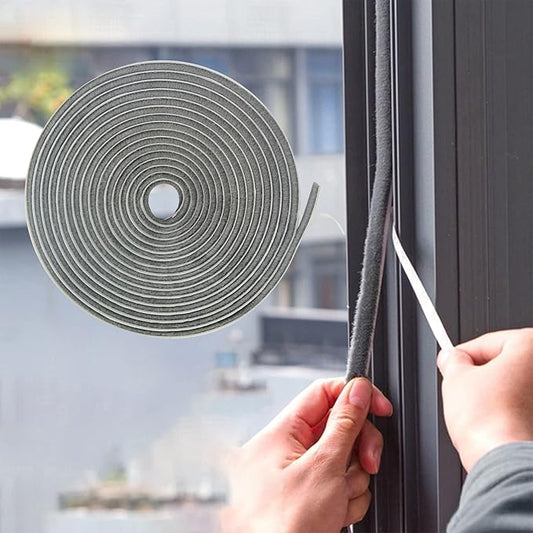 Bruiefpap 16.5FT Weather Stripping for Doors and Windows, Self-Adhesive Window Insulation for Winter, Weatherstrip for Draft Stopper, Soundproofing, Dustproof, 0.35'' Wide x 0.35'' Thick, Grey