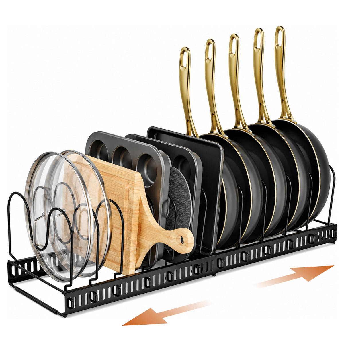 Norcalway Expandable Pots and Pans Lid Organizers - Image 1