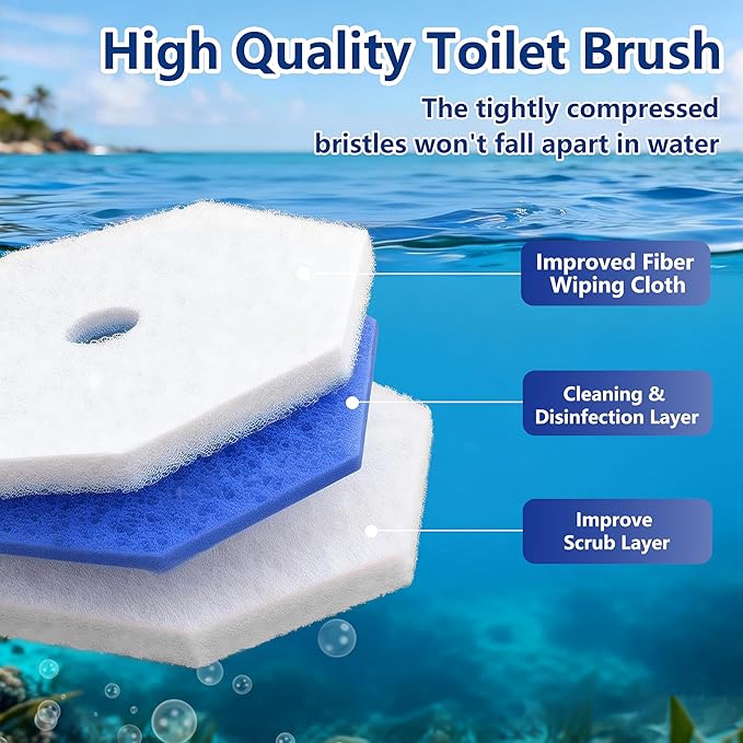 80 Count Toilet Wand Refills for Clorox, Disposable Toilet Brush Head with Rich Foaming, Extra Thick Triple-layer Refills, Strong Cleaning & Scrubbing Power, Disposable Toilet Cleaning System