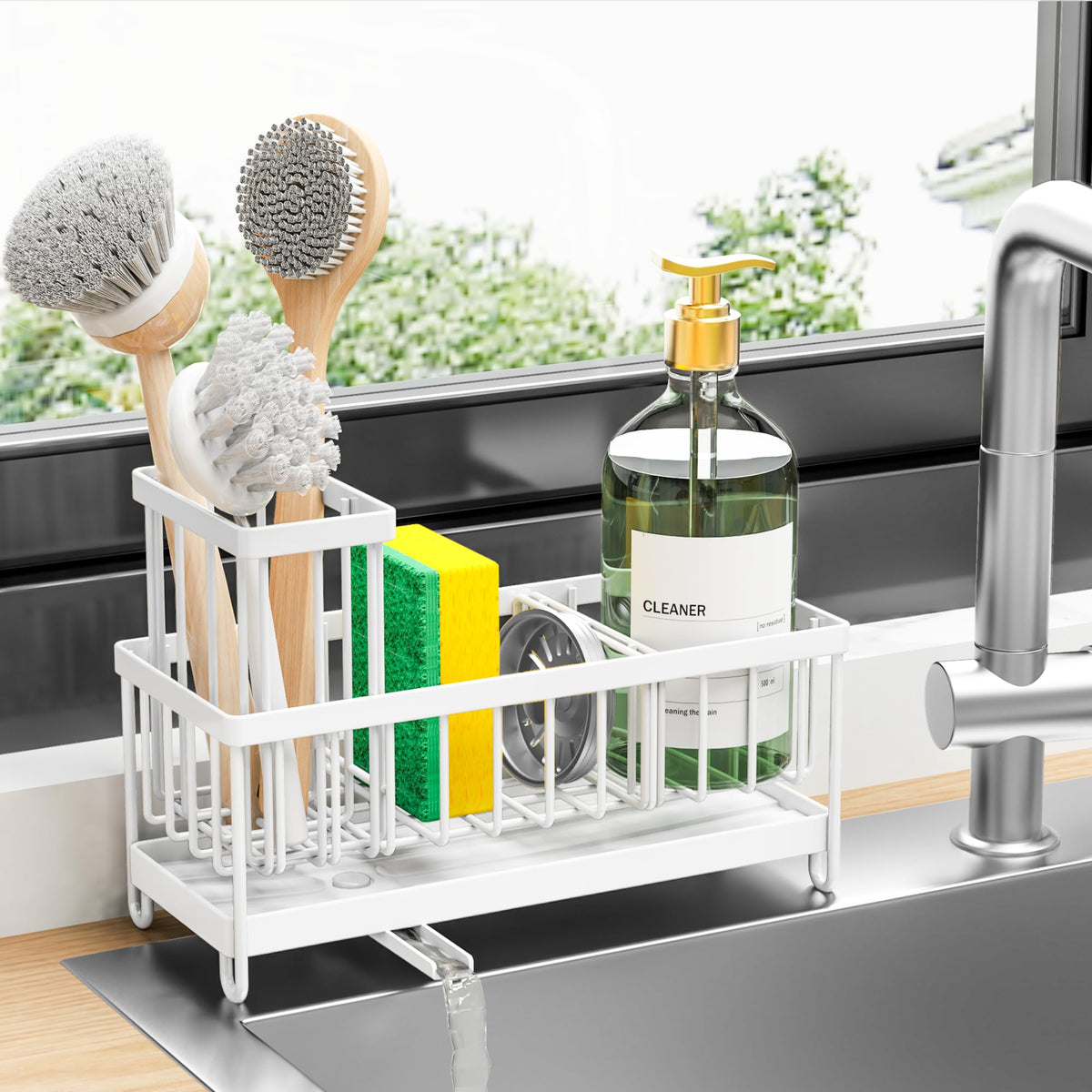 Cisily Sponge Holder for Kitchen Sink, Sink Caddy Organizer - Image 1