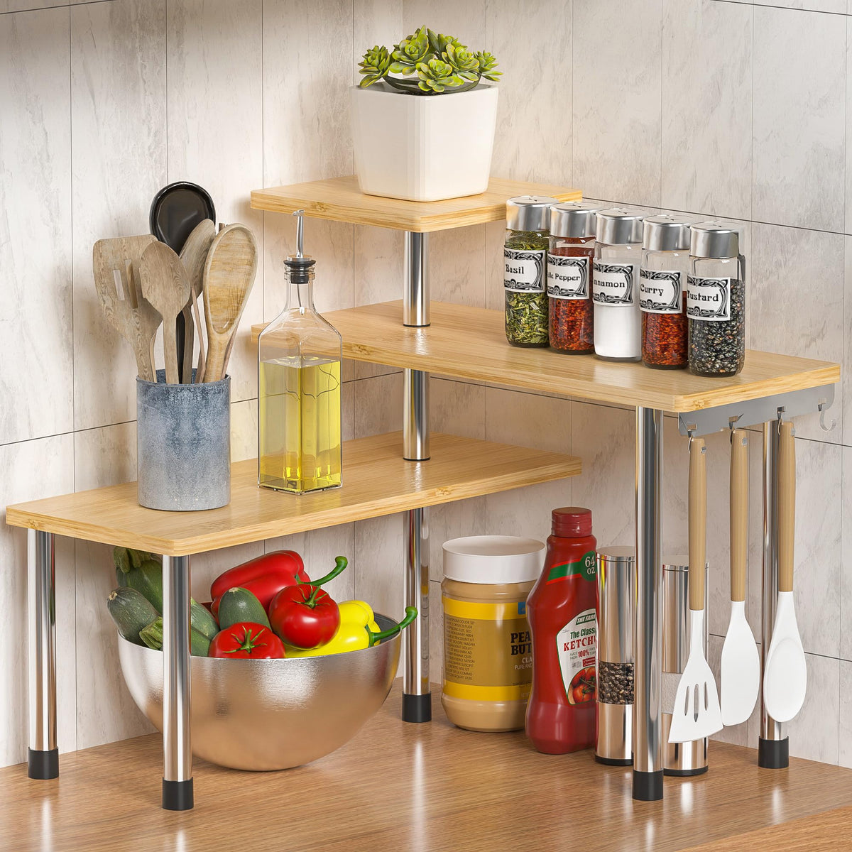 ZHWS Kitchen Countertop Organizer Spice Rack for Salt - Image 1