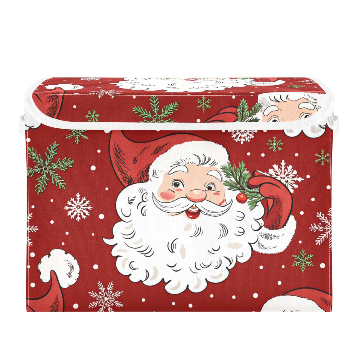 Christmas Santa Claus Storage Bins with Lids and Carrying - Image 1