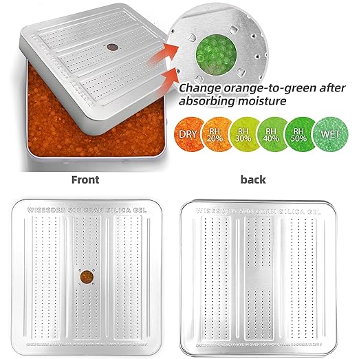 10 Packs 500 Gram Desiccant Canisters, Indicating & Rechargeable Gun Safe Dehumidifier, Portable Desiccant Canister, Silica Gel Moisture Absorber for Storage