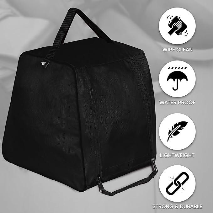 Shoe Bag Waterproof Sports Golf Boot Bag | Odor-Resistant Gym Kit Organiser Storage | Hiking Travel Dust-Proof Storage Bag for Wellington, Cowboy, Football, Rugby, Cricket Shoe (Black)