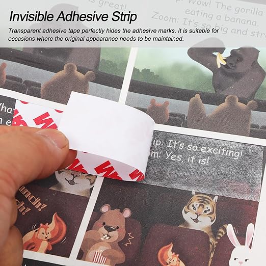 Double Sided Tape Thin, 2in x 82ft Removable Mounting Tape, Poster Picture Hanging Strips, Clear Wall Sticky for Hanging, Scrapbook Stickers, No Damage Wall Adhesive for Festival Decoration