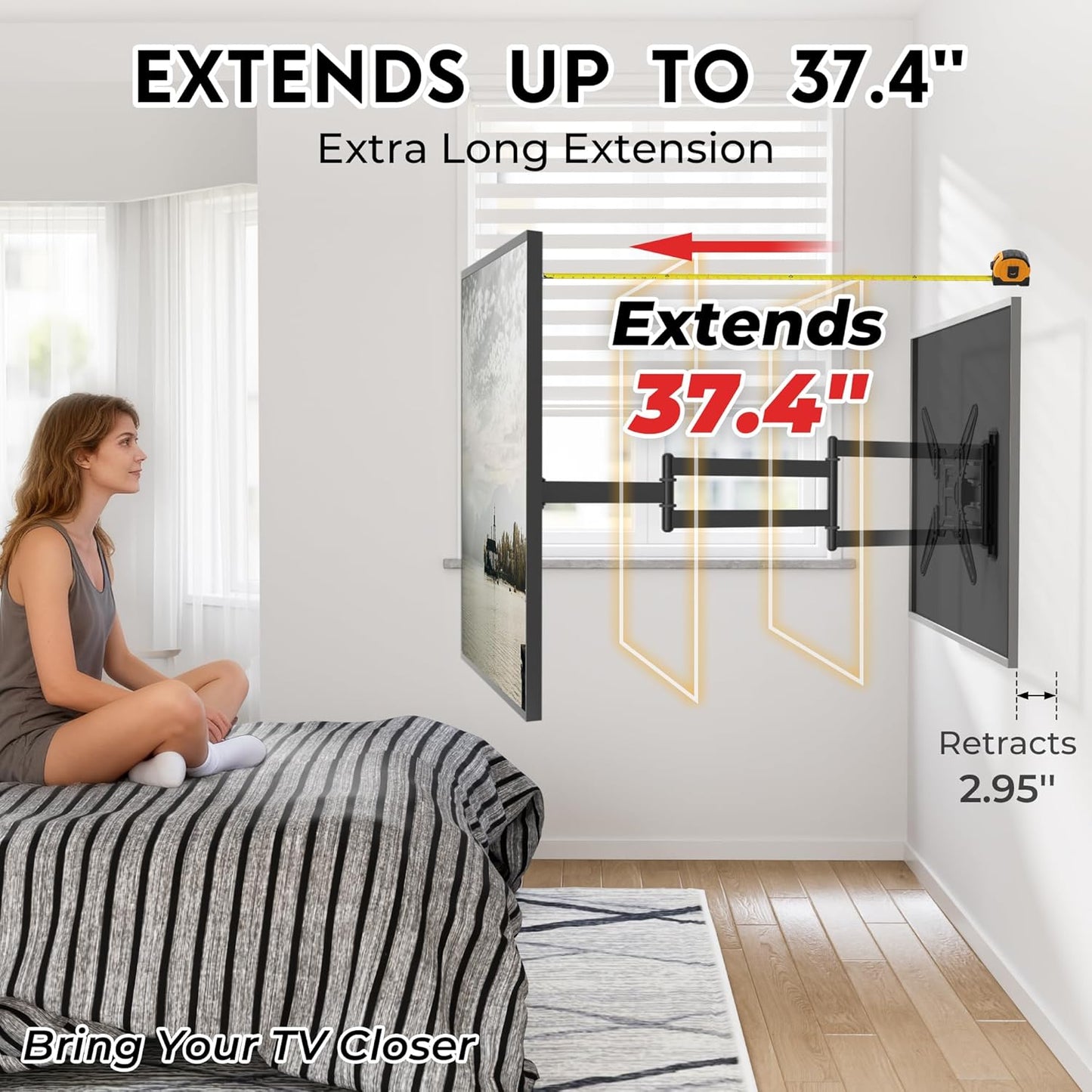 Full Motion TV Wall Mount — 26–65"