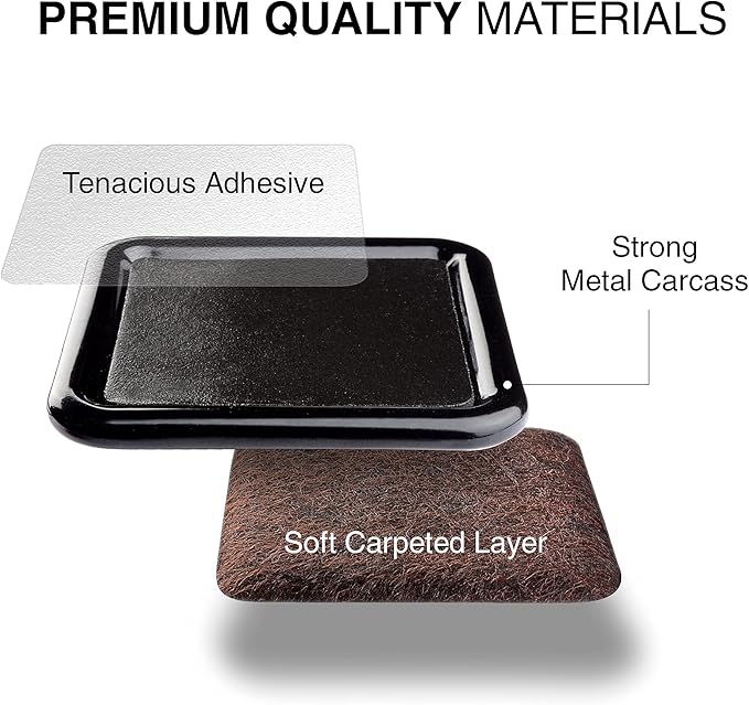 Furniture Sliders for Hardwood Floors X-Protector 12 PCS - 2” Furniture Floor Protectors – Premium Furniture Casters – Carpeted Pads – Moving Furniture Pads Sliders!