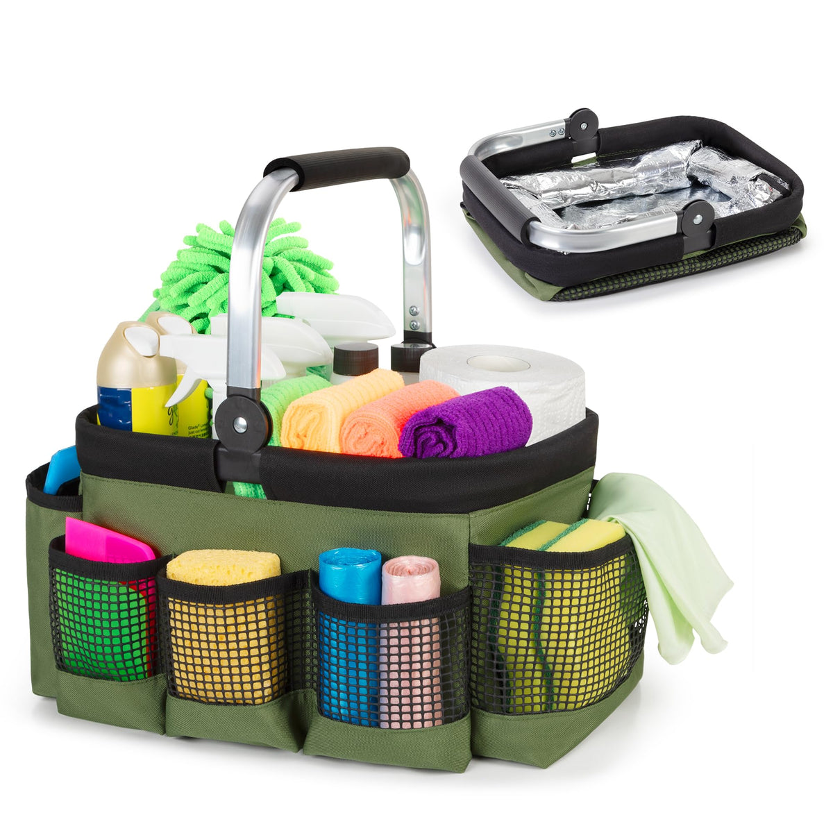 PGmoon Foldable Cleaning Caddy with Rotate Handle - Image 1