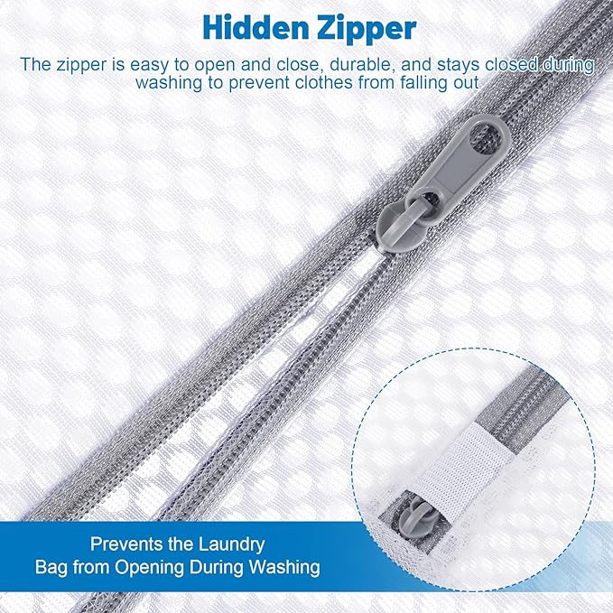 6-Pack Durable Honeycomb Mesh Laundry Bags for Delicates - 12x16 Inches Lingerie Bags for Washing Delicates with Sturdy Zippers, Protect Clothes in Washing Machine for Home, College & Dorm (Medium)