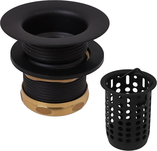 Westbrass Junior Basket Style Bar Sink Strainer, Matte Black, D218-62