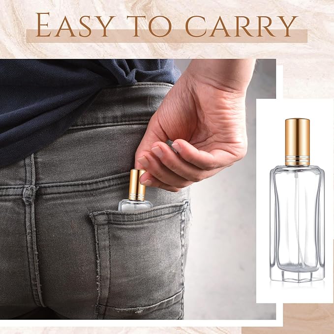 Domensi 60 Pcs 10/20/30 ml Perfume Travel Refillable Bottles Glass Spray Bottle Perfume Atomizer for Cologne Dispenser Leak-proof Fragrance Bottles Atomizer Pump Bottle Kit (Gold)