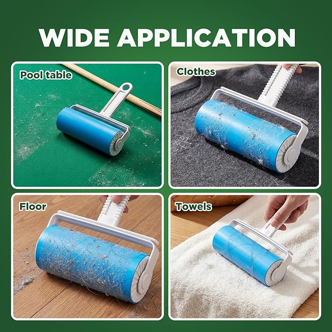 2 Pcs Billiards Table Dust Remover, Large 6.3 x 6.3 x 3.1 Inch Washable Roller Cleaner, Reusable Pool Table Cleaner Sticky Lint Roller for Pool, Billiards, Gaming Accessories, Felt Safe
