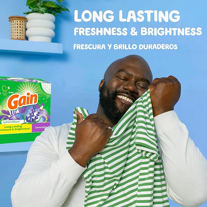 Gain Powder Laundry Detergent, Lavender Scent, 133 Loads, 123 OZ
