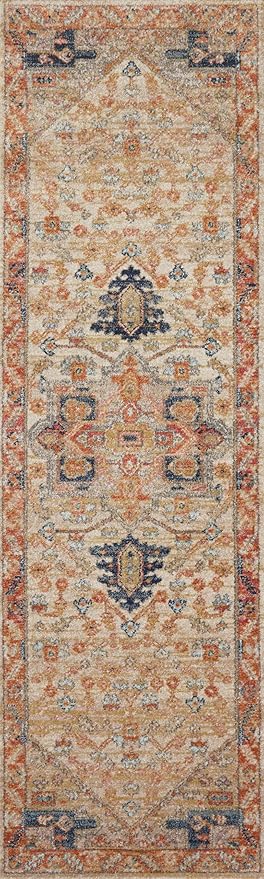 Loloi Jocelyn Collection JOC-01 Sand/Multi 5'-5" x 7'-6" .38" Thick Area Rug