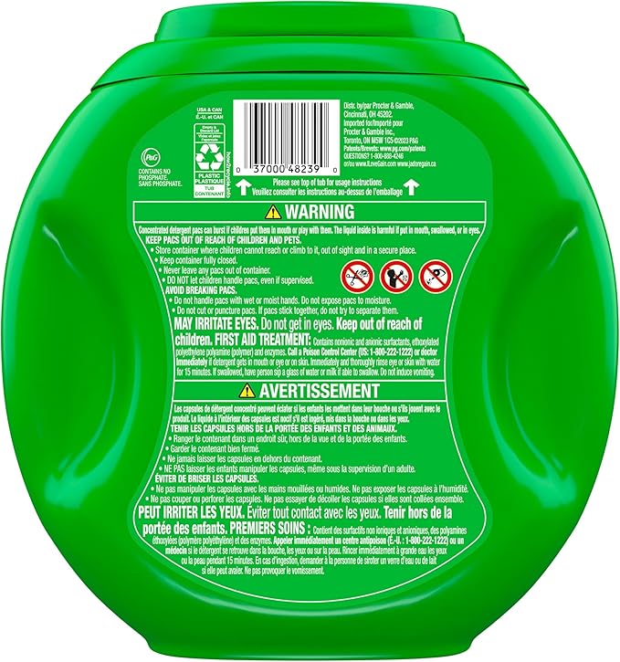Gain Flings Laundry Detergent Pacs, 60 Count, Island Fresh Scent, with Odor Defense, concentrated laundry soap pacs (Pack of 4)