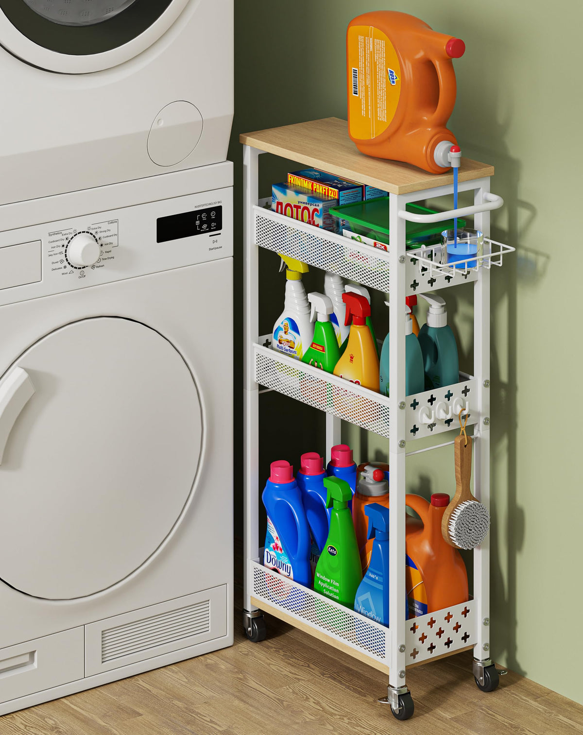 OKZEST Slim Laundry Room Organization Cart with Dete | All Products - Image 1
