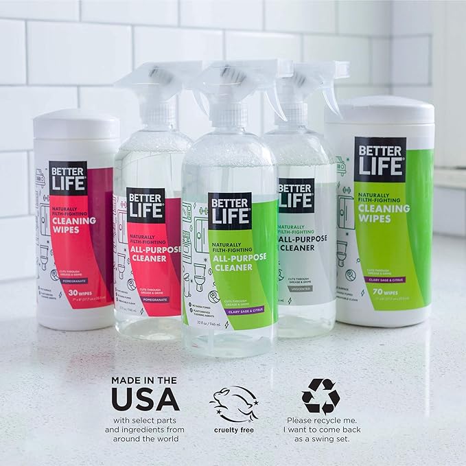 Better Life 32 Oz All Purpose Cleaner 2 Scents- Clary Sage & Citrus + Currant & Citrus
