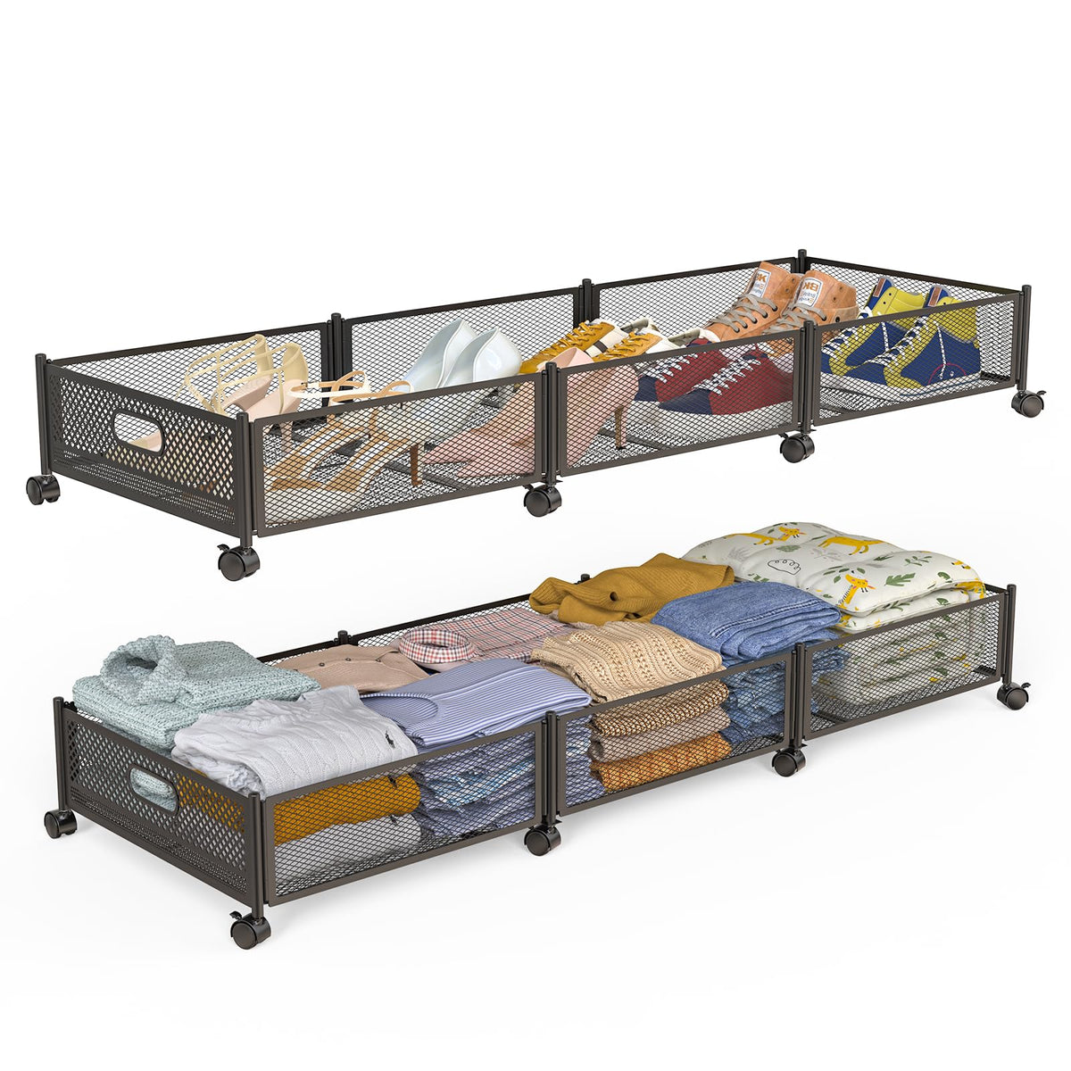 Under Bed Storage With Wheels, 47.2''/90lbs/57.6L - Image 1