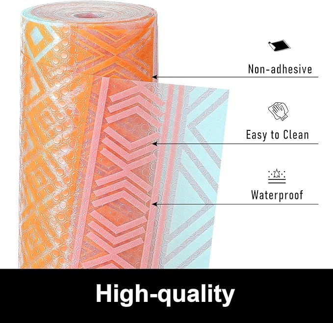 Cooyes Shelf and Drawer Liners for Kitchen Cabinets, Non Adhesive Cabinet Liner, EVA Waterproof Durable Non-Slip Drawer Mats for Shelves, Refrigerator, Storage, Desks（17.5" W x 78.7" L）