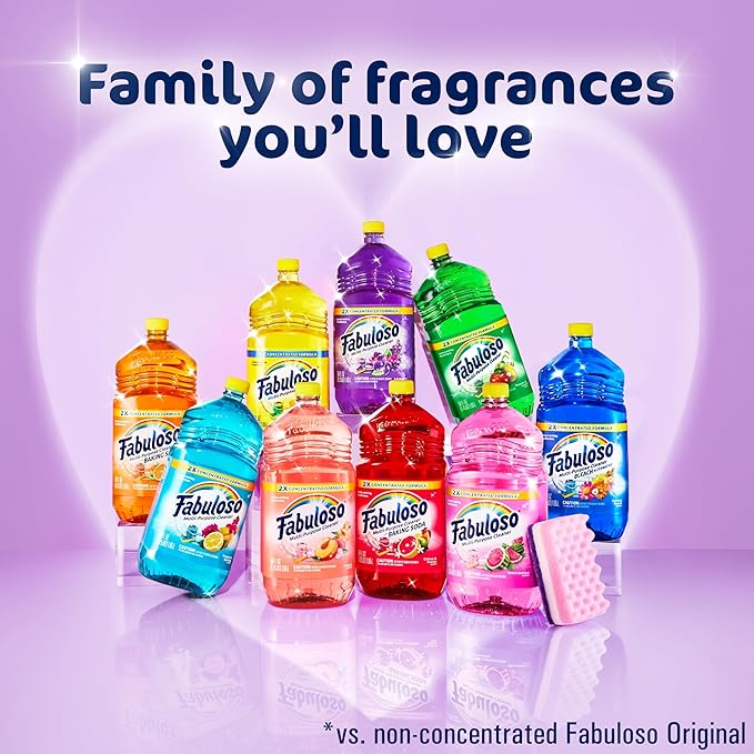 Fabuloso Multi-Purpose Cleaner and Floor Cleaner, 2X Concentrated Formula, Long-Lasting Freshness, Spring Fresh Scent, 56 oz