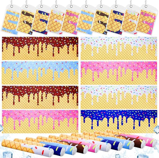 Breling 20 Set Baseball Cream Drip Cooling Towels with Bags 40 x12 Ice Cooling Towels Microfiber Sweat Sport Rags Absorbent Chilly Wash Cloth for Hot Weather Workout Yoga Gym Coach Sport Party Favors