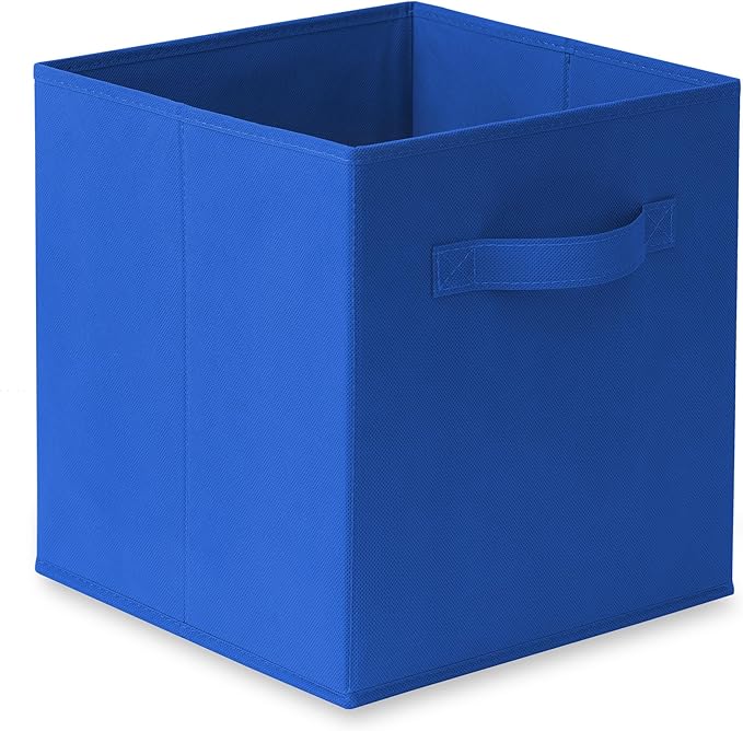 Casafield Set of 6 Collapsible Fabric Cube Storage Bins, Royal Blue - 11" Foldable Cloth Baskets for Shelves, Cubby Organizers & More