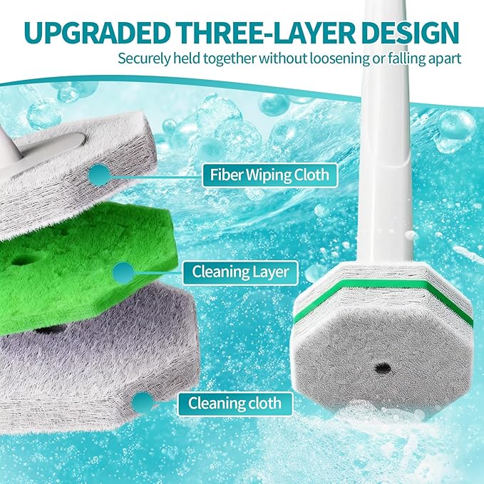 60 Count Toilet Brush Heads, Toilet Wand Refills ，Suitable for Most Disposable Toilet Brushes. Features a Convenient snap-on Design. Both Home and Commercial use.No Falling Apart, Fresh Fragrance