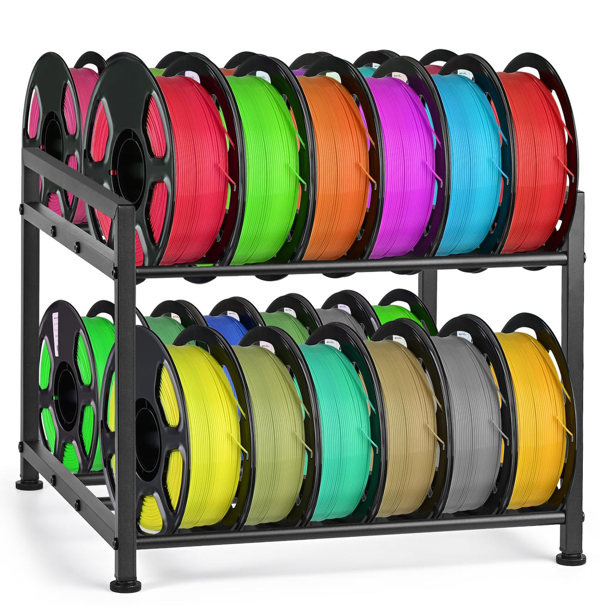 MAYJOY Desktop 3D Printer Filament Storage Rack, 2-Tier Metal - Image 1