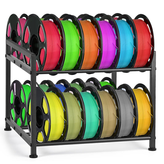 MAYJOY Desktop 3D Printer Filament Storage Rack, 2-Tier Metal - Image 1
