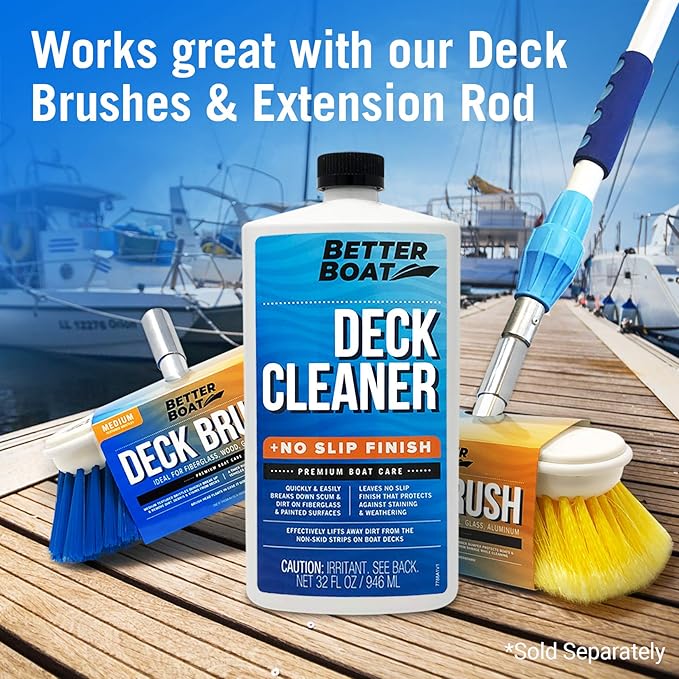 Boat Non-Skid Deck Cleaner, Marine-Grade, for Fiberglass, Aluminum, Plastic, Vinyl, Composite Floors & Hulls, Wash Soap & Sealant Cleaning Supplies