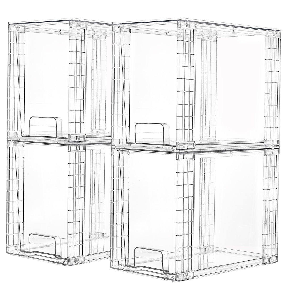 Vtopmart 4 Pack Clear Stackable Storage Drawers,9.7" High Plastic - Image 1