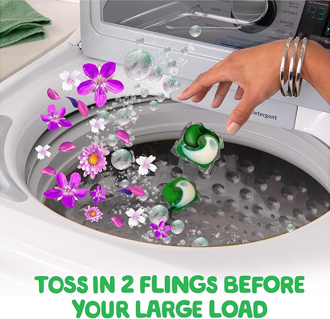 Gain Flings Laundry Detergent Pacs, 60 Count, Moonlight Breeze Scent, with Odor Defense, concentrated laundry soap pacs
