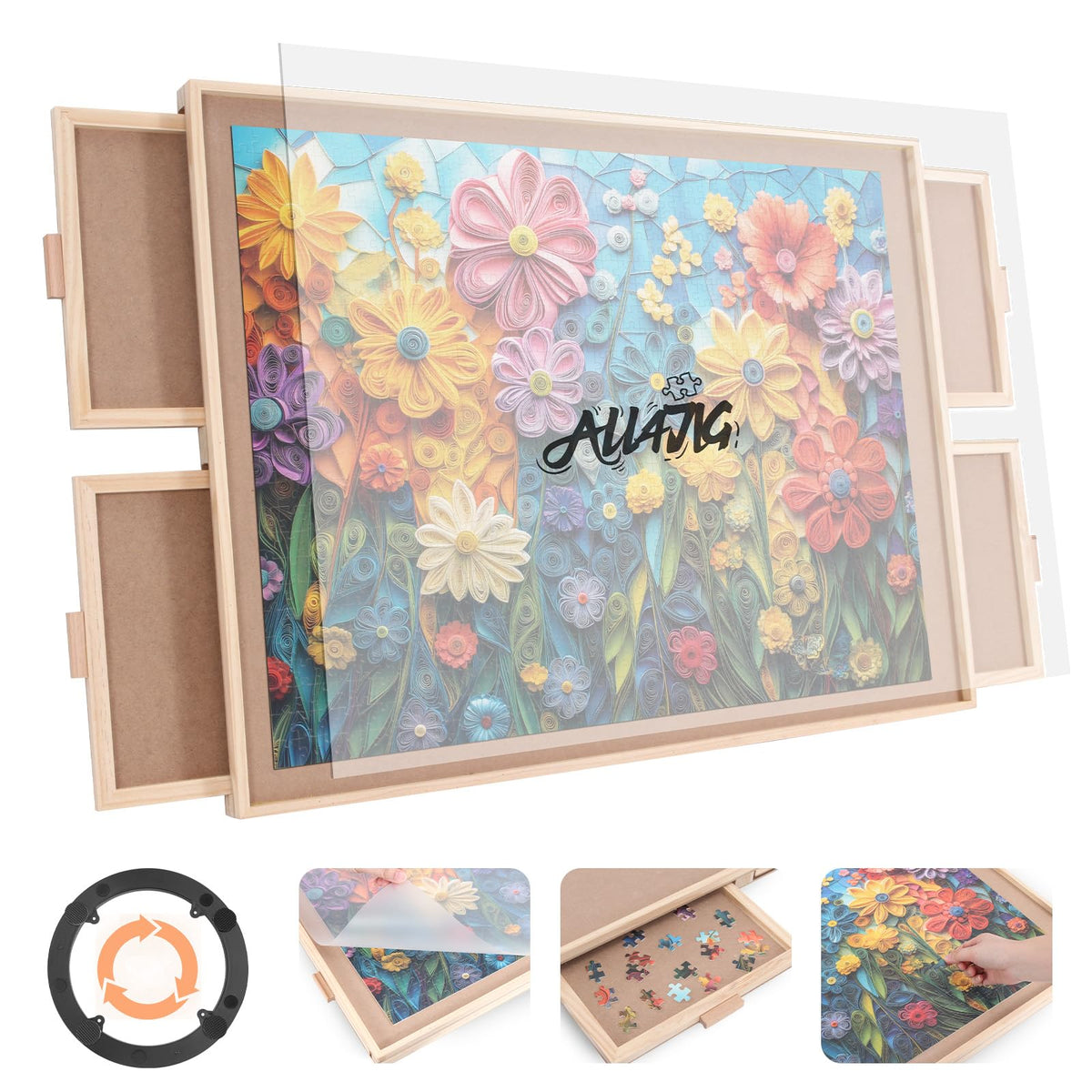 ALL4JIG 2000 Piece Rotating Puzzle Board with 4 Drawers - Image 1