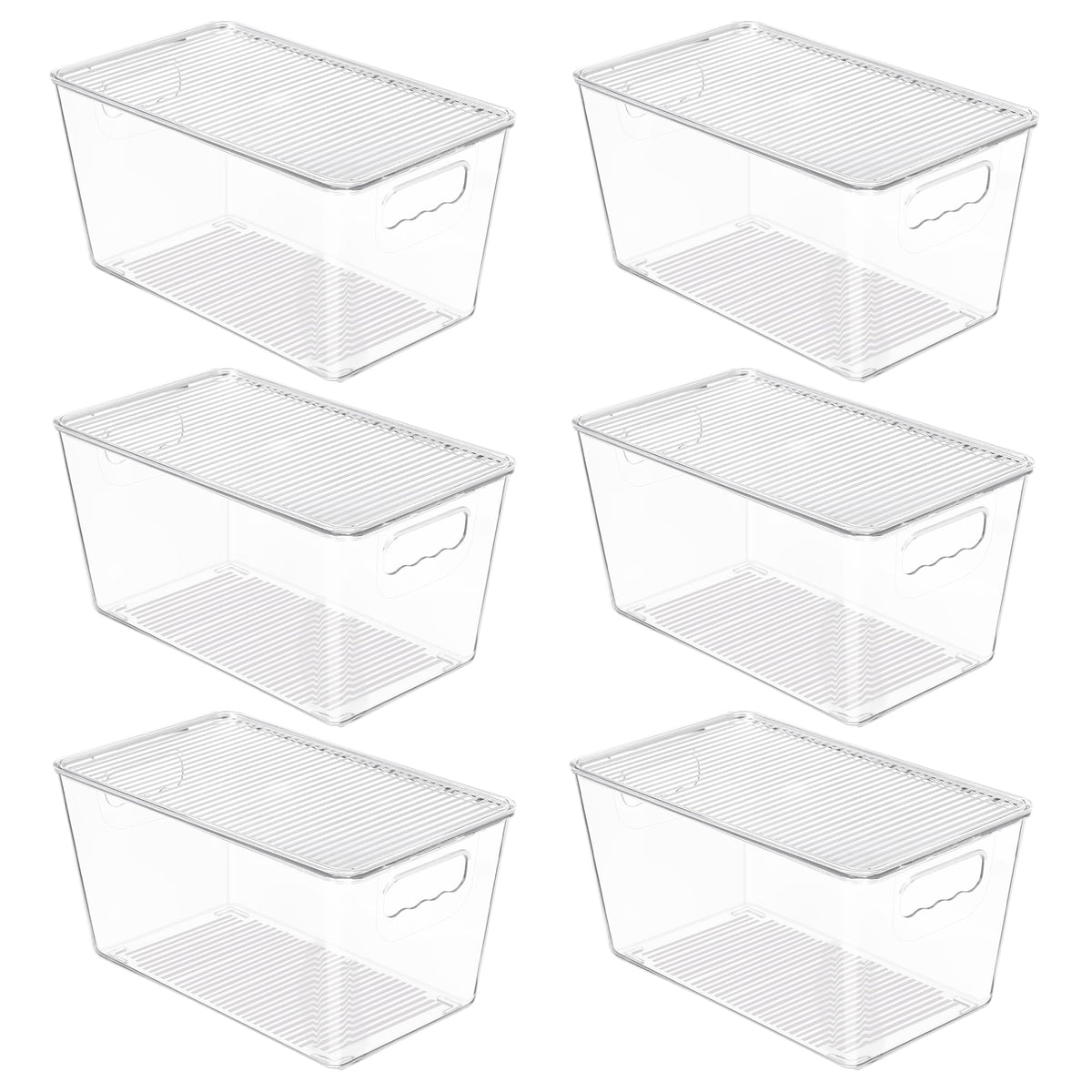 Vtopmart 6 Pack Clear Stackable Storage Bins with Lids - Image 1