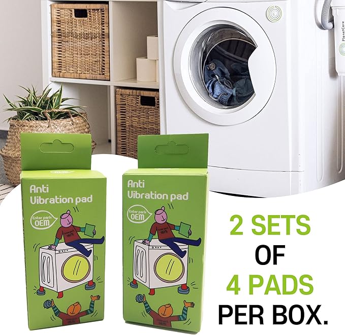 [What'sUp?] Anti Vibration Pads for Washing Machine- Washer Dryer Noise Reduction& Shock Absorbing Rubber Feet - Heavy Duty Anti-Slip Pads for Furniture, Appliances, and Equipment- 8 Pack for Home Use