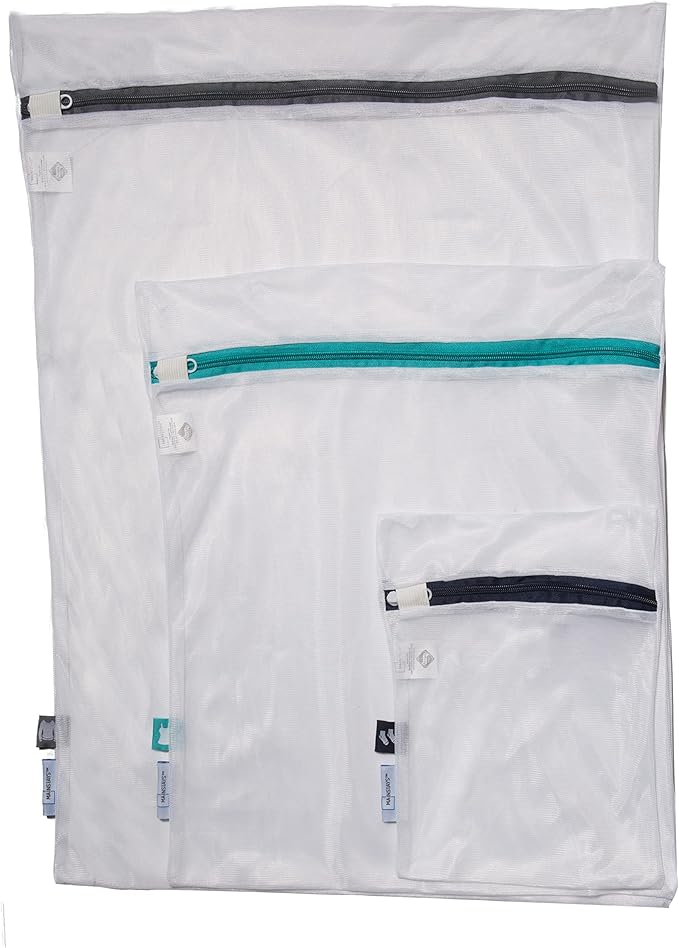 Simplify 3 Piece Mesh Laundry Wash Bags | Used for Delicates | Helps Protect Clothing, White, Large (82483-MS-WM)