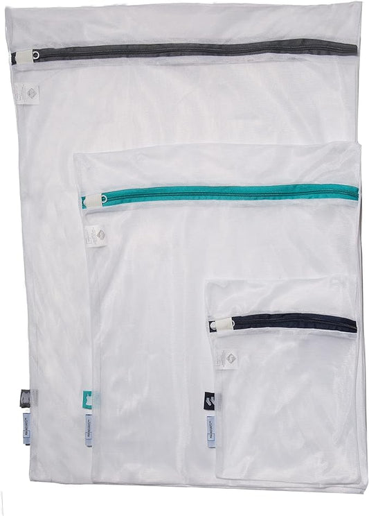 Simplify 3 Piece Mesh Laundry Wash Bags | Used for Delicates | Helps Protect Clothing, White, Large (82483-MS-WM)