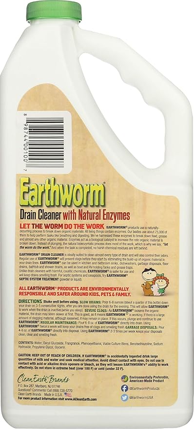Earthworm Drain Cleaner, 32 FZ