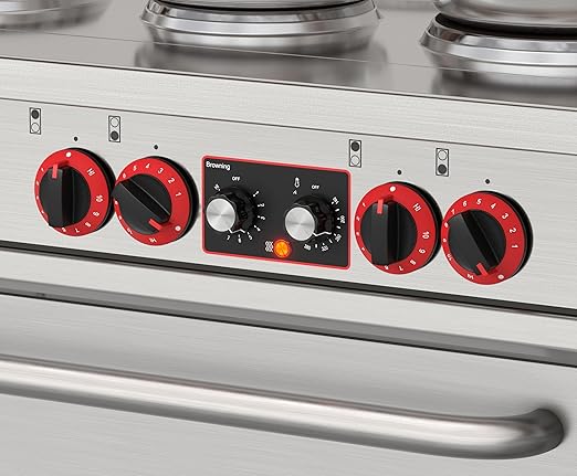 KoolMore KM-CR60-E 60 in. Commercial Range with 10 Burners and 2 Standard Electric Ovens in Stainless Steel-208V 3-Phase, CSA Listed, Solid Black