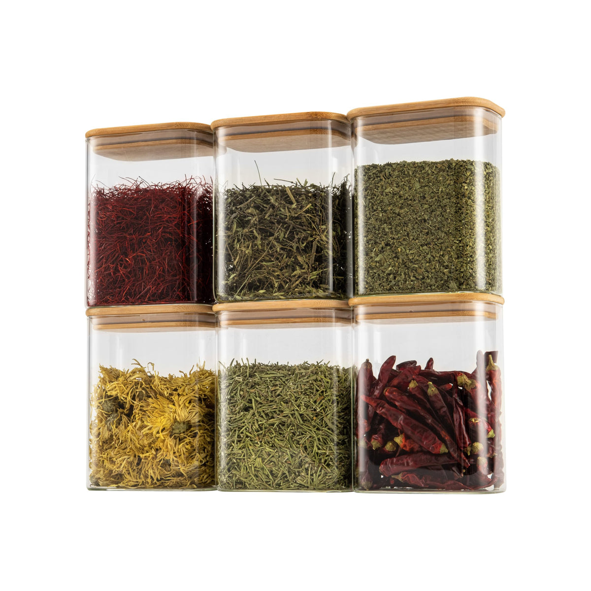 37oz/1.2Qt Rectangle Glass Storage Containers with Lids 6-Pack - Image 1